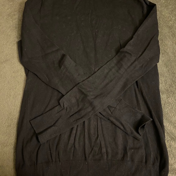 Express V Neck Fitted Sequin Sweater - Picture 2 of 4